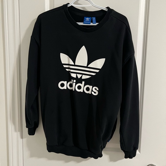 Black Adidas Crewneck with Pockets - Picture 1 of 3